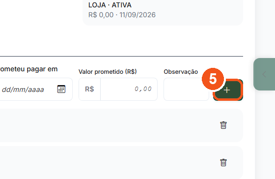 Clique no + para guardar o contato.