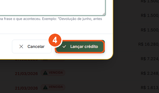 Clique em Lançar crédito.