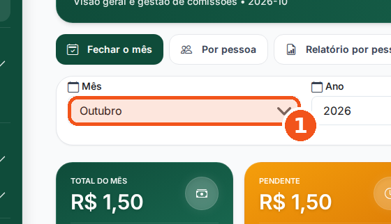 Em Mês, escolha o mês que você quer conferir.