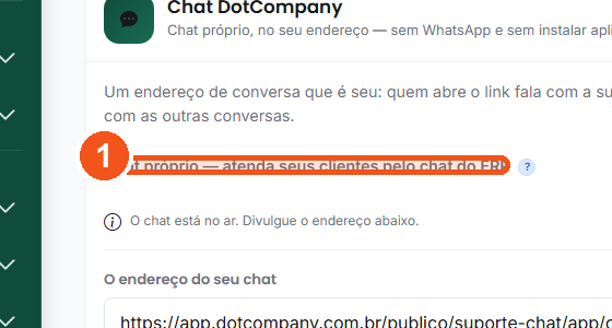 Ache a linha Chat próprio — atenda seus clientes pelo chat do ERP.