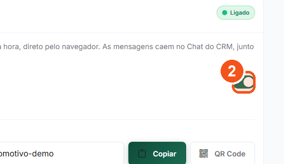 Ligue a chave na ponta direita dessa linha.
