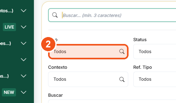 Na caixa Tipo, digite Chat.