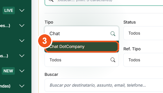 Clique em Chat DotCompany.