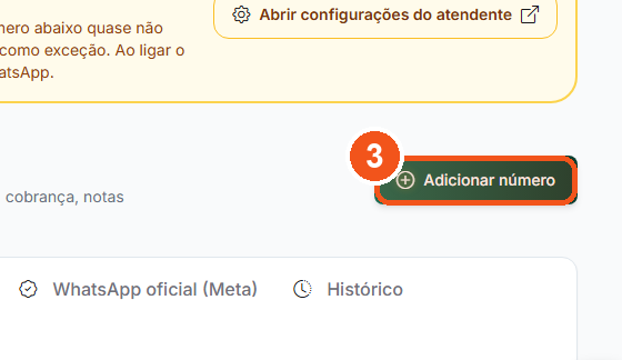 Clique em Adicionar número, no alto da tela.