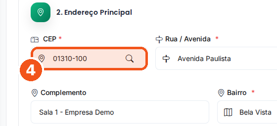 Digite o CEP e espere um pouco.