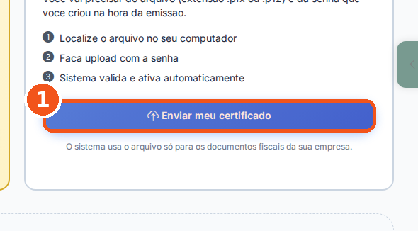 Clique em Enviar meu certificado.