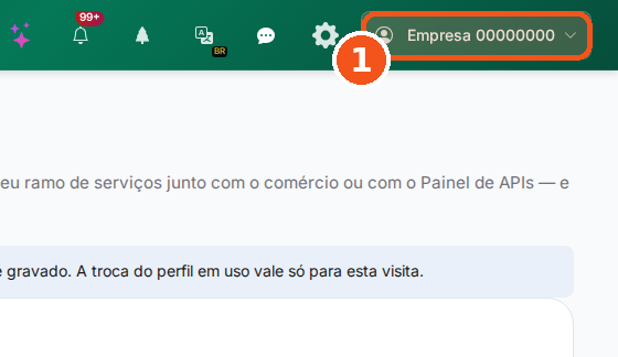 Clique no seu nome, no canto de cima, à direita.
