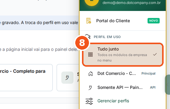 Para ver tudo de novo, escolha Tudo junto.