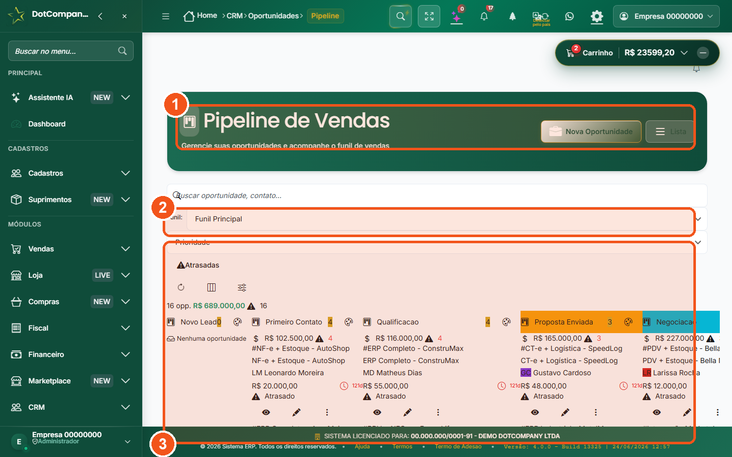 Kanban de oportunidades
