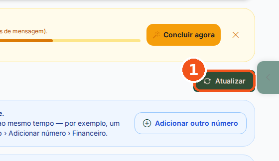 Clique em Atualizar, à direita, para reler a conexão agora.
