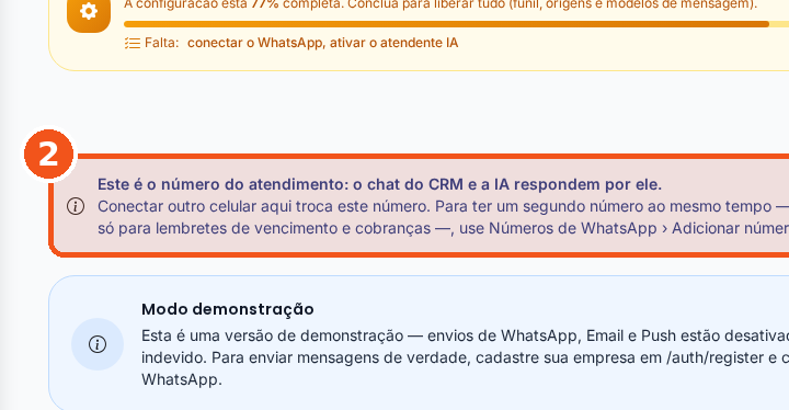 Leia o aviso: Este é o número do atendimento.