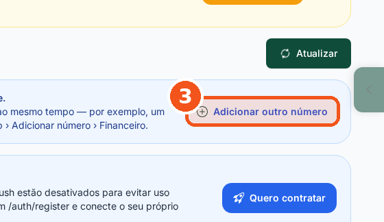 Para ter um segundo número, clique em Adicionar outro número.
