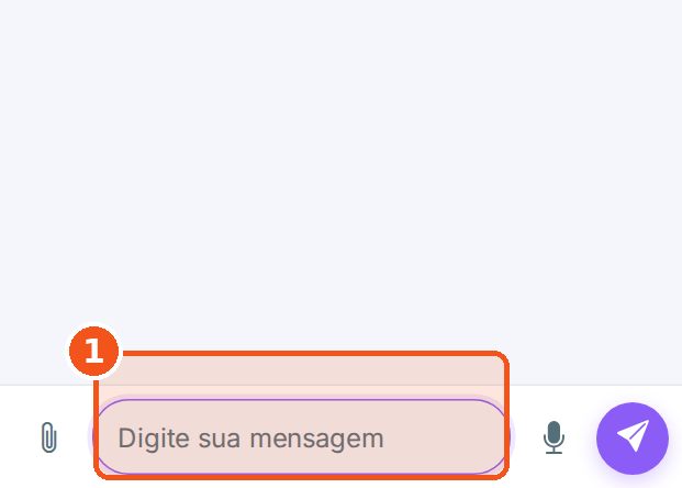 Escreva sua dúvida na caixa Digite sua mensagem.