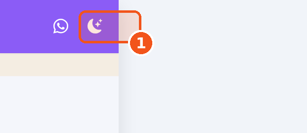 Toque na lua, no alto, para trocar para o tema escuro.