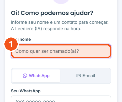 Digite o seu nome.