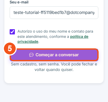 Toque em Começar a conversar.