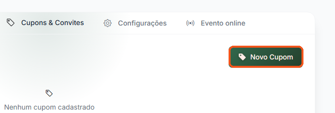 Clique em Novo Cupom.