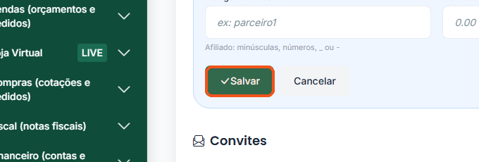 Clique em Salvar.