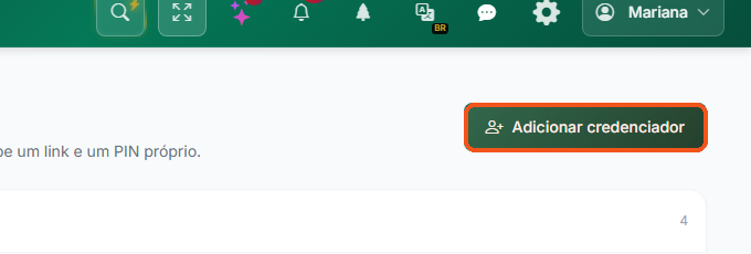 Clique em Adicionar credenciador.
