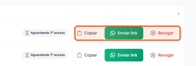 Clique em Copiar e mande o link para a pessoa (ou Enviar link manda pelo WhatsApp).