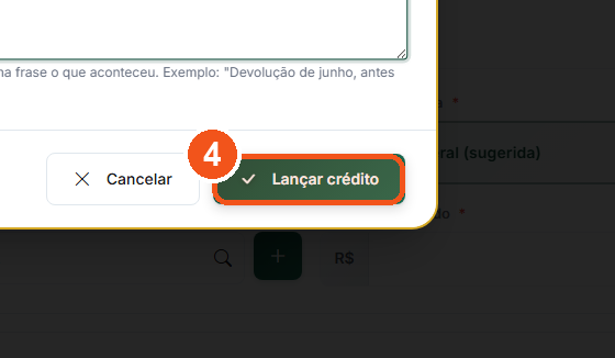Clique em Lançar crédito.