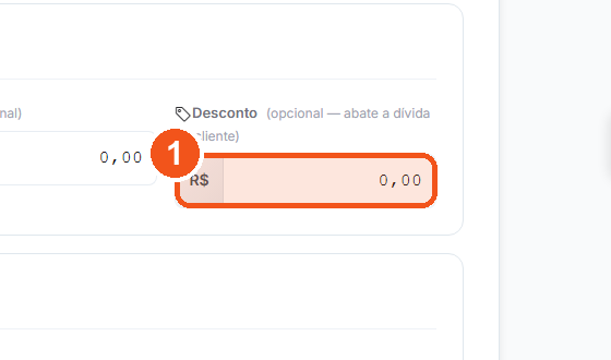 Abra a parcela em Contas a Receber e clique em Quitar. No campo Desconto, digite o valor que falta. Exemplo: 2,89.