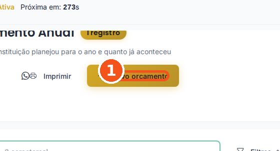 Na lista, clique em Novo orçamento.
