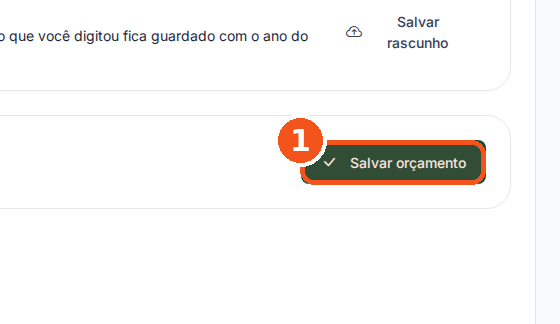 Confira o resumo e clique em Salvar orçamento.