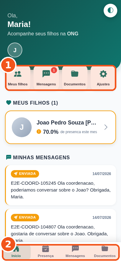 Portal dos Pais no celular