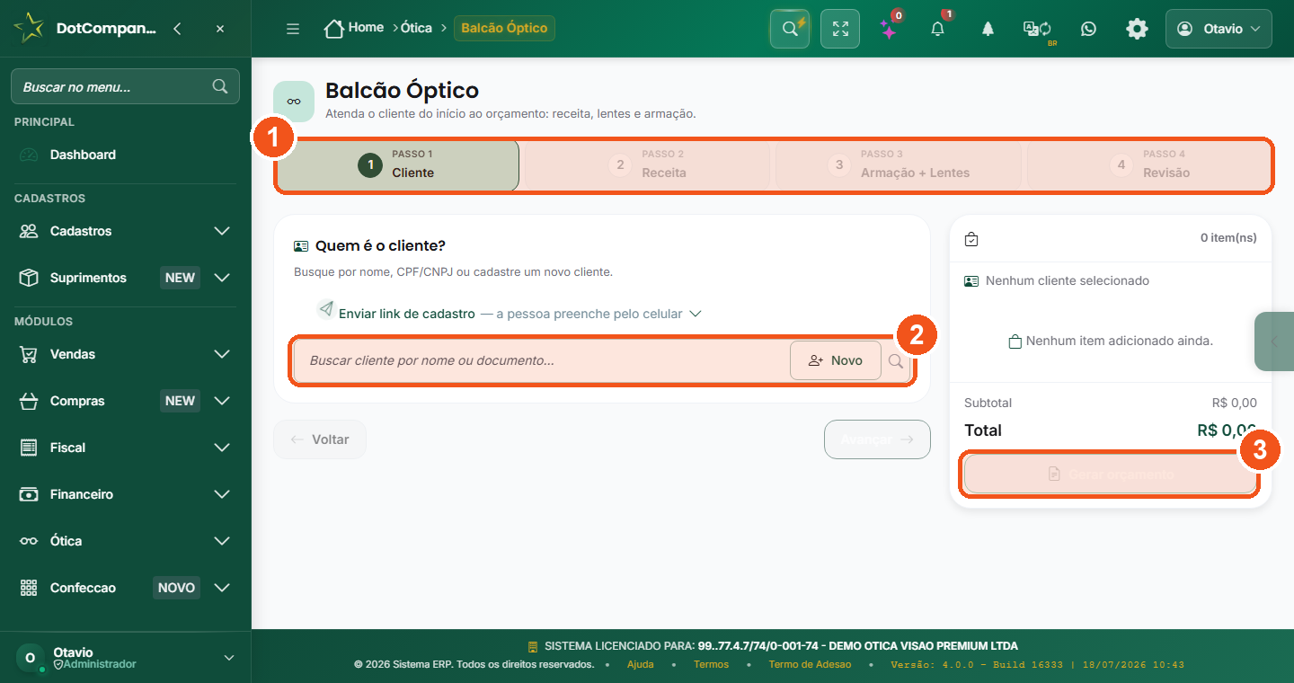 Balcão Óptico