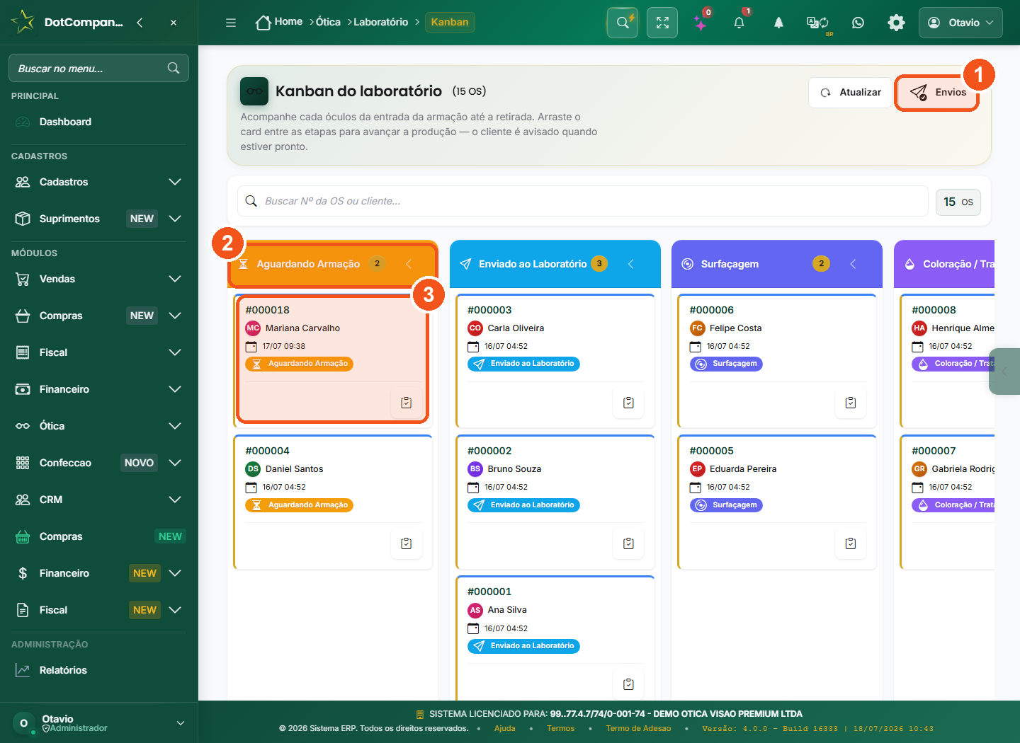 Kanban do laboratório