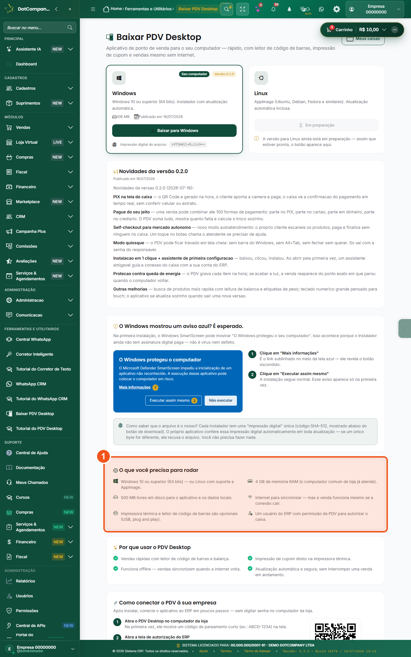 O que você precisa para rodar o PDV Desktop