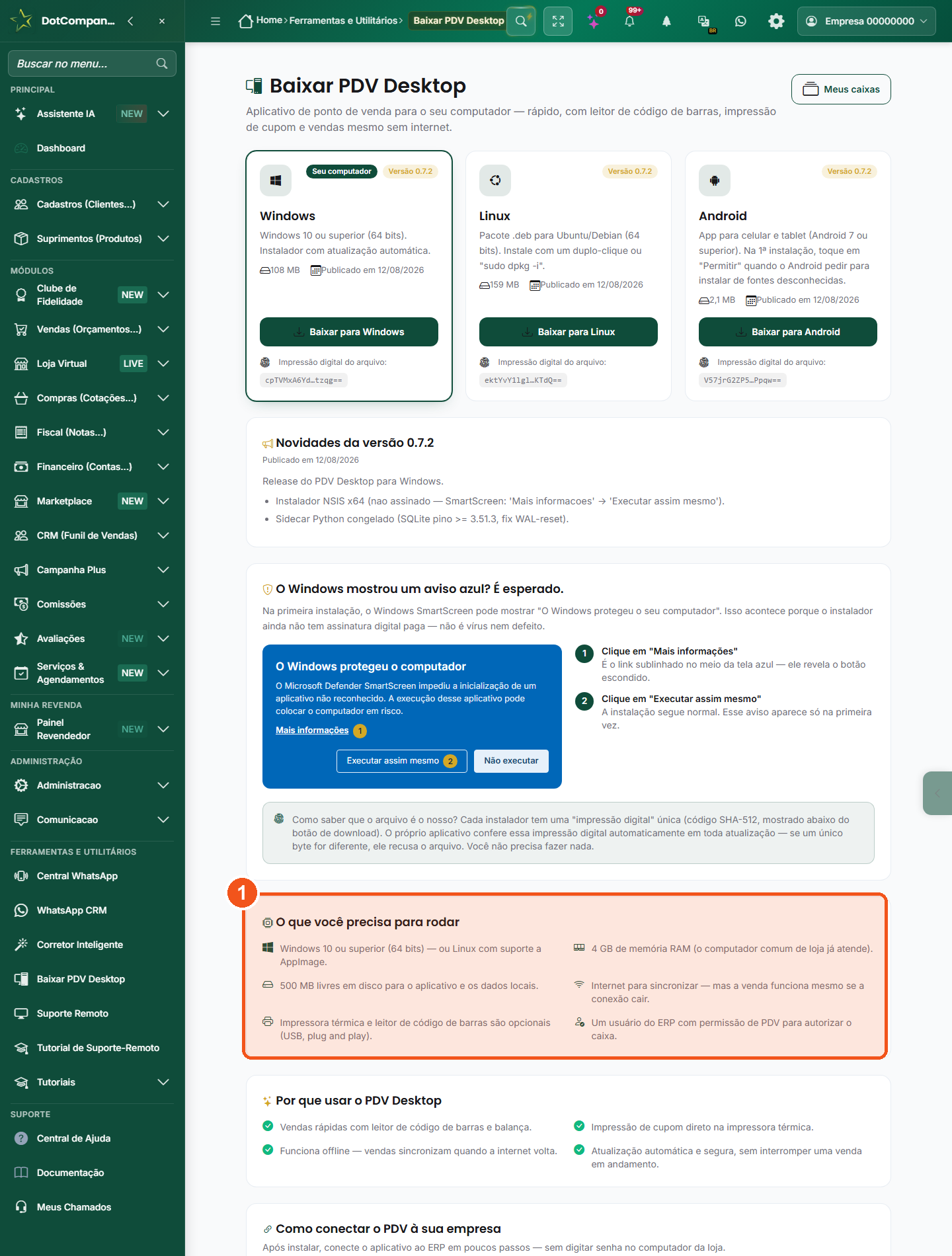 O que você precisa para rodar o PDV Desktop