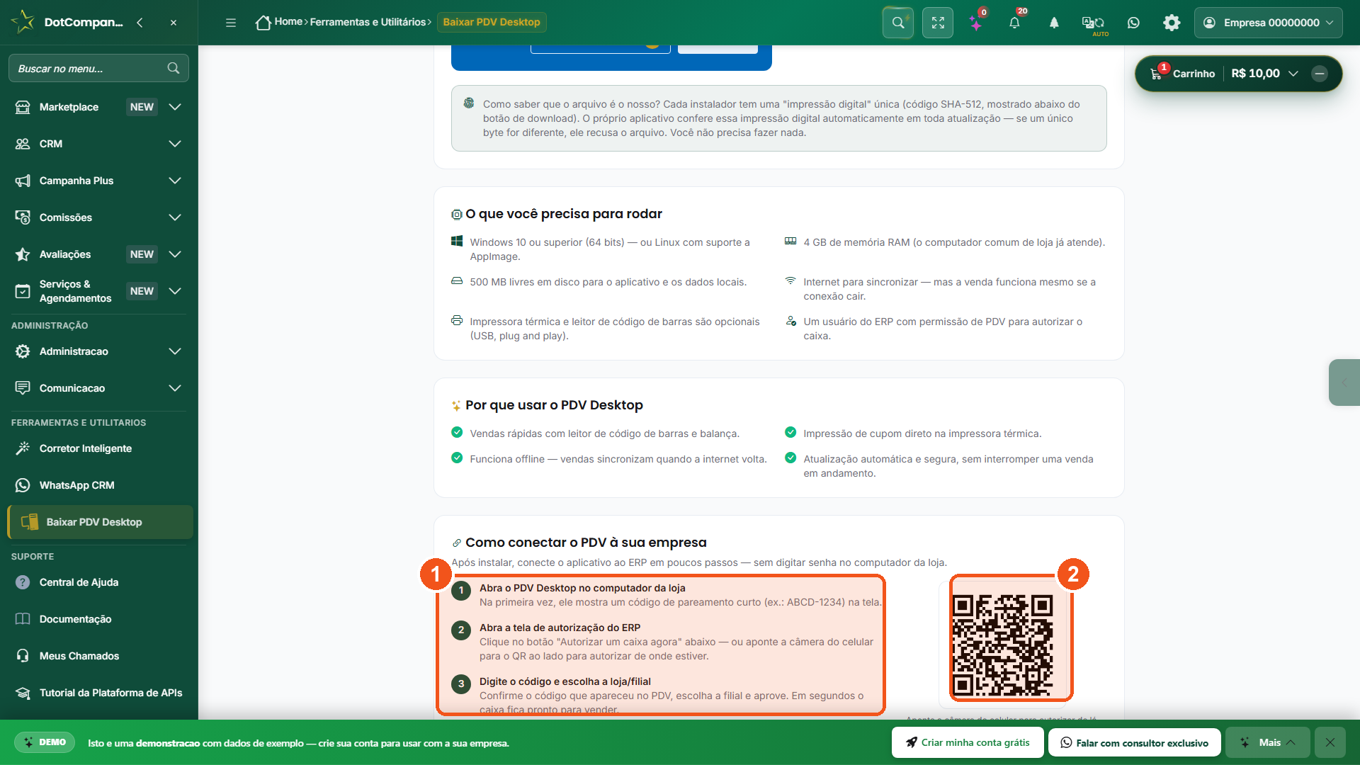 Como conectar o PDV à sua empresa — 3 passos e QR code