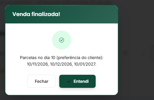 Clique em Confirmar. Leia o aviso e clique em Entendi.