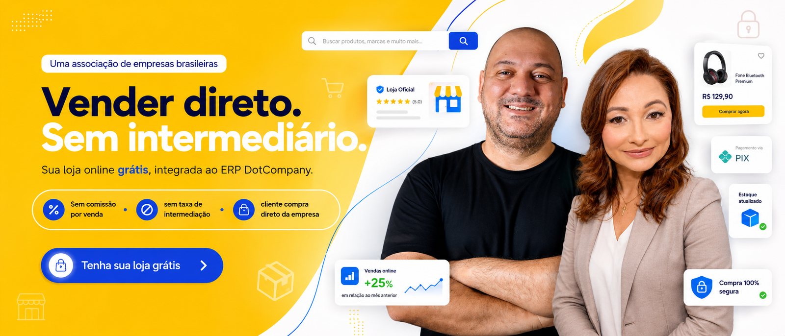 Vender direto, sem intermediário: sua loja online grátis integrada ao ERP DotCompany